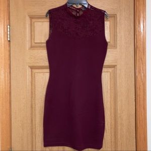 NWOT ZARA maroon bodycon dress